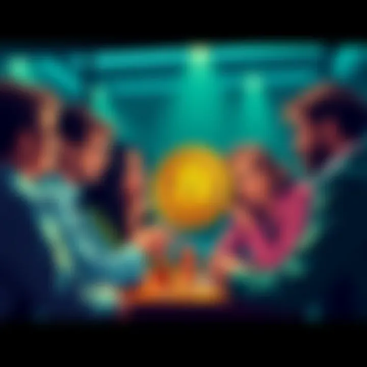 A group of people engaging in a discussion about Bitcoin and BCH, highlighting different opinions on crypto adoption and efficiency.
