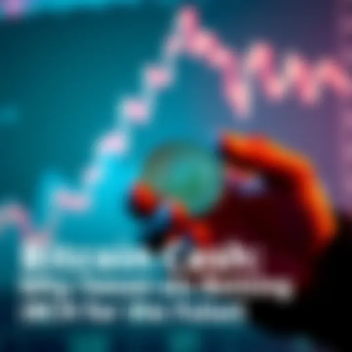 A person holding Bitcoin Cash coins with a graph showing market growth in the background