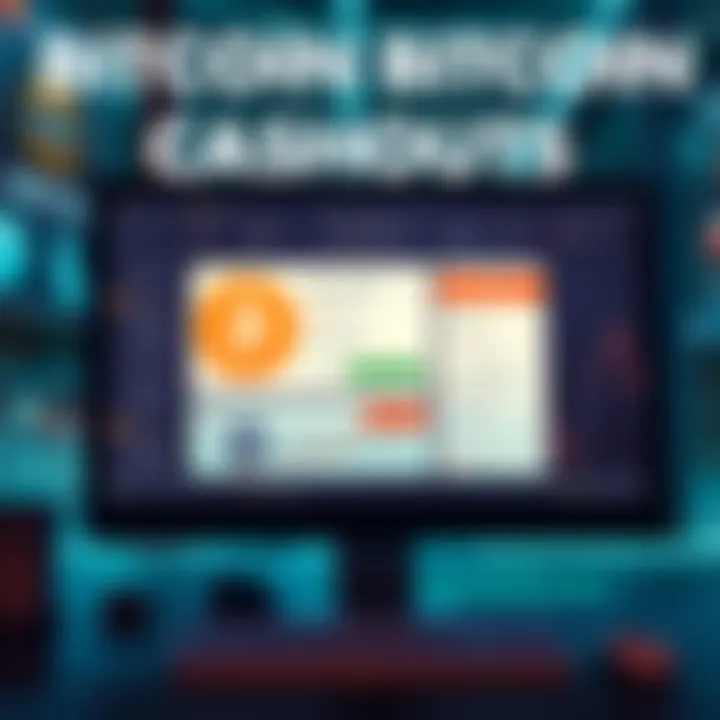 A computer screen displaying a bitcoin wallet with a bank transfer option, illustrating the cashout process.