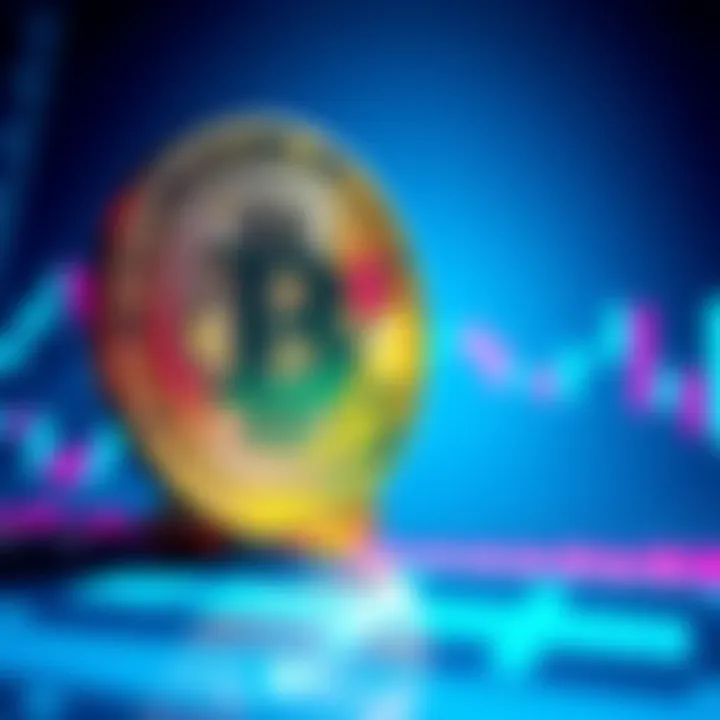 A Bitcoin coin placed on a financial chart with rising trend lines, symbolizing stability and investment strategy.