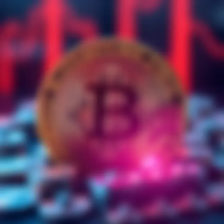 A visual representation of a Bitcoin with a cap of 21 million coins in the background, highlighting its limited supply concept.
