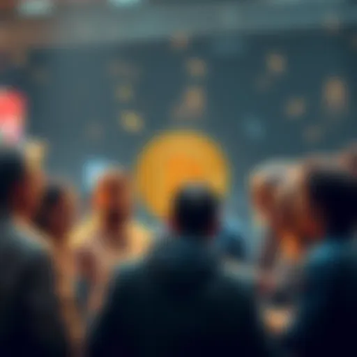 A group of people engaged in a heated discussion about Bitcoin and Satoshi Nakamoto's representation.