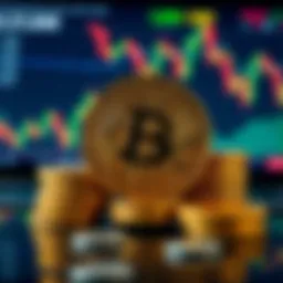A graphic showing Bitcoin coins with a digital wallet and exchange platform background, illustrating the choice to transfer BTC or hold it.