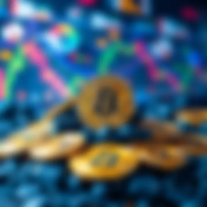 Graphic showing Bitcoin symbols and various exchange platforms with low fees and fast transfers