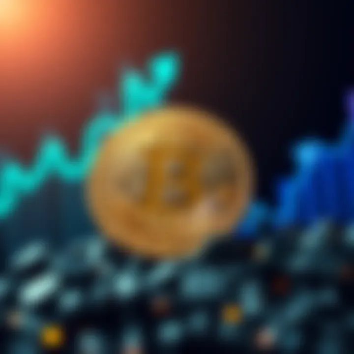 A Bitcoin symbol with an upward trending graph in the background, symbolizing growth and optimism in cryptocurrency investments.