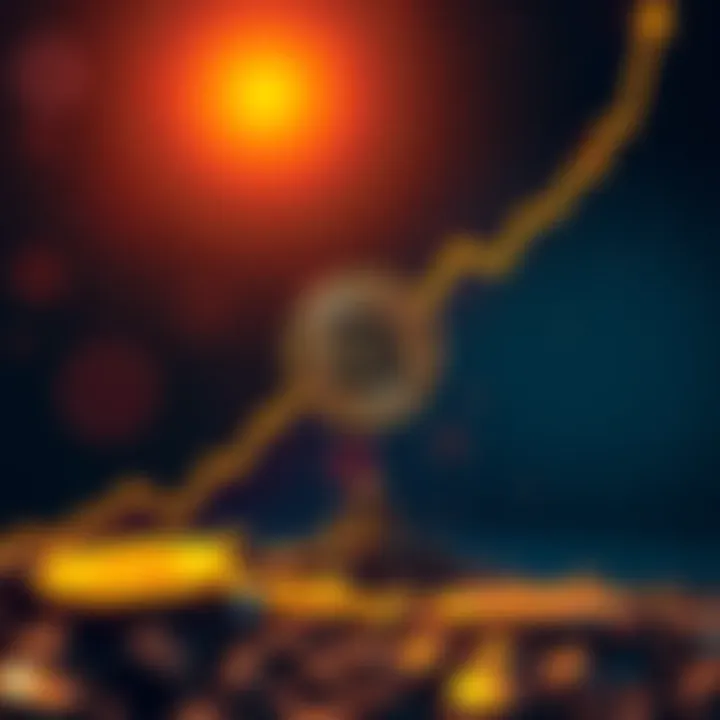 A graph showing Bitcoin's projected increase with a rising trend line, symbolizing institutional investment growth by 2026.