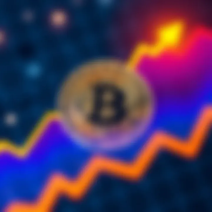 A Bitcoin symbol in the foreground with a graph showing an upward trend, symbolizing potential economic growth amidst inflation concerns.