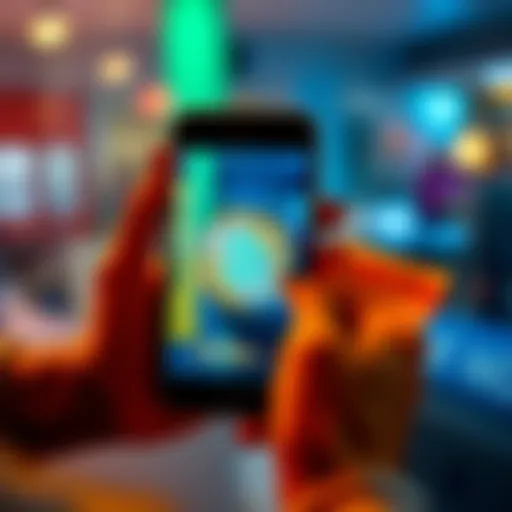 A person holding a smartphone displaying a Bitcoin symbol with a £50 note beside it, symbolizing cryptocurrency investment.