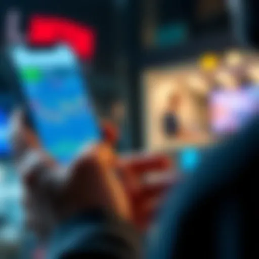 A person checking their Bitcoin investment on a smartphone with a chart displayed on the screen, symbolizing a small investment in cryptocurrency.
