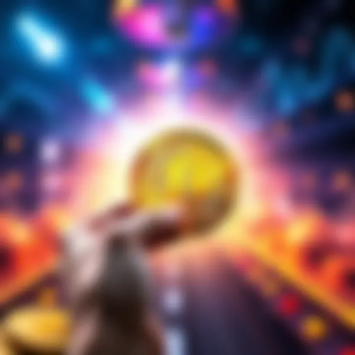 A person holding a physical Bitcoin with a bright future backdrop, symbolizing investment potential.