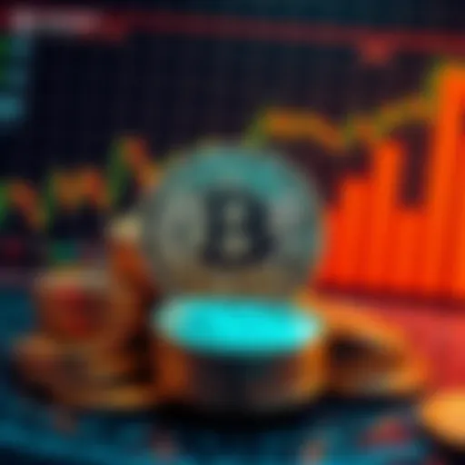 Illustration of Bitcoin coins with a background of financial graphs showing growth, symbolizing the $870 million investment by Strategy and Metaplanet.