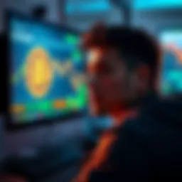 A person looks at a computer screen displaying Bitcoin prices, with a contemplative expression, symbolizing missed investment opportunities since 2012.
