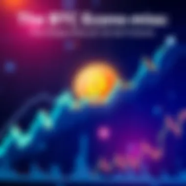 Bitcoin Market Trends Graph showing Bitcoin price movements with upward trend line and candlestick chart.