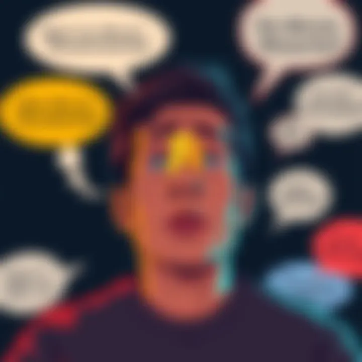 A confused person looking at a Bitcoin symbol, surrounded by speech bubbles with misconceptions about cryptocurrency, representing the impact of misunderstandings.