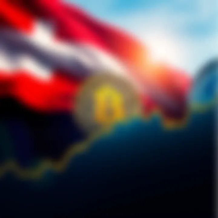 A graph showing Bitcoin's price at €272 in 2015, with a background of the Austrian flag.