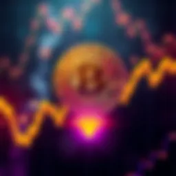 A graphic showing Bitcoin's price trend with a downward arrow indicating potential drops.