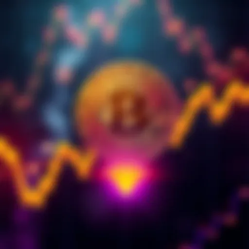 A graphic showing Bitcoin's price trend with a downward arrow indicating potential drops.