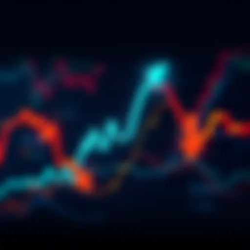 Graph showing Bitcoin price trends with upward and downward arrows, indicating market predictions.