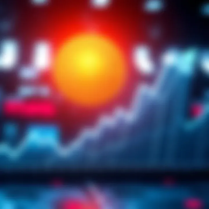 Graph showing Bitcoin price rising with arrows indicating demand and market trends