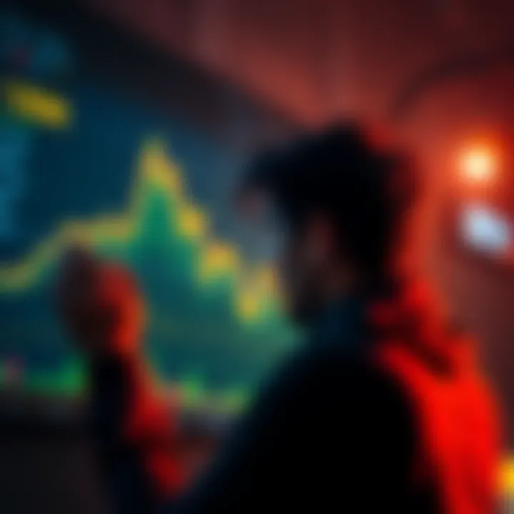 A person looking at a chart showing Bitcoin's rise, feeling disappointed with missed investment opportunities.