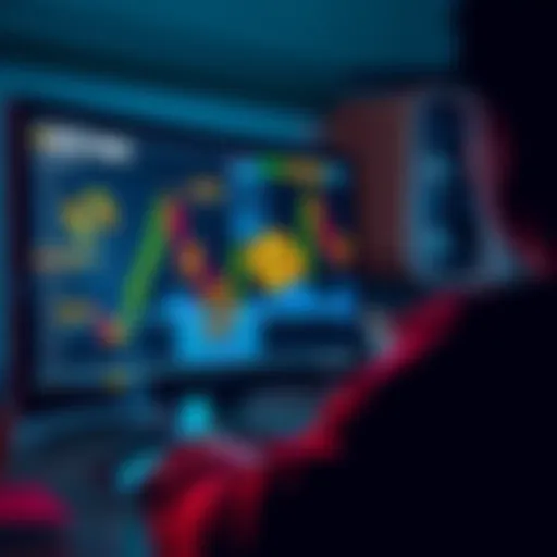 A person looking at Bitcoin price charts on a computer screen, contemplating the best time to sell.