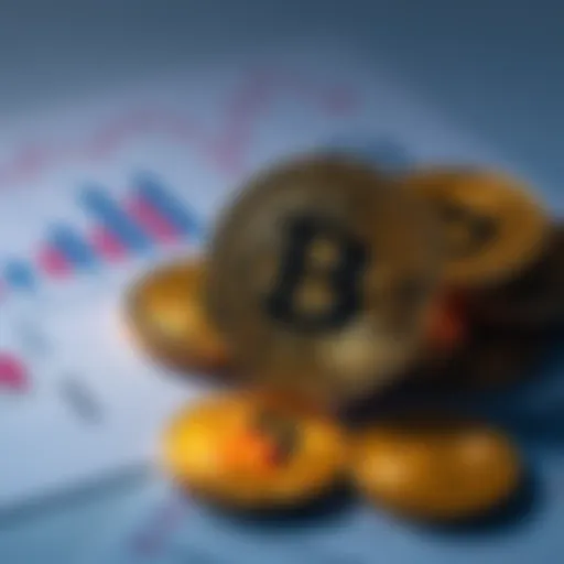 A visual representation of Bitcoin coins with a backdrop of financial documents symbolizing Self-Managed Super Funds in Australia