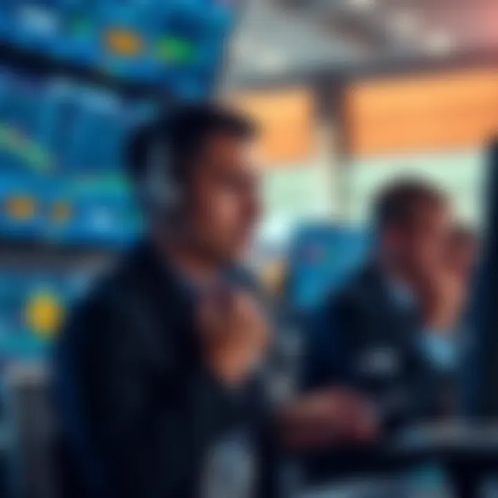 Traders looking worried while monitoring Bitcoin swap market data on their screens