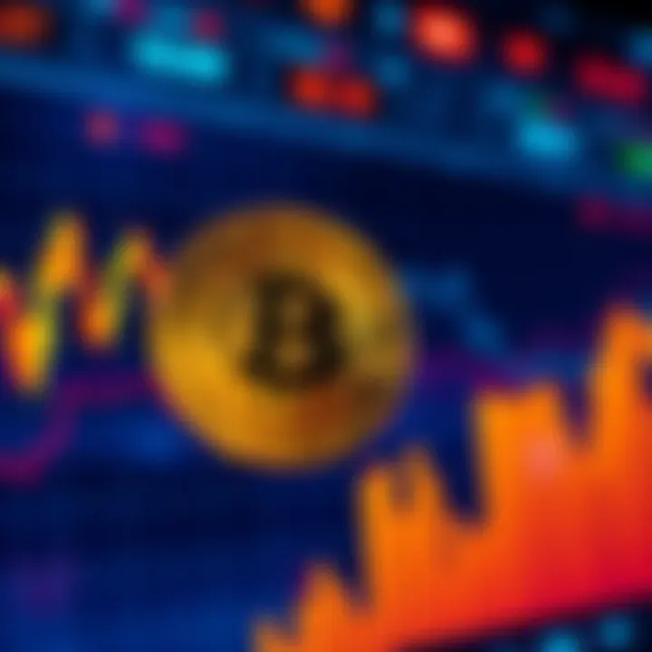 A trading graph showing Bitcoin price movement with a downward trend, emphasizing shorting strategies at a peak point.