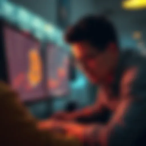 A frustrated person looking at their computer screen displaying high cryptocurrency fees