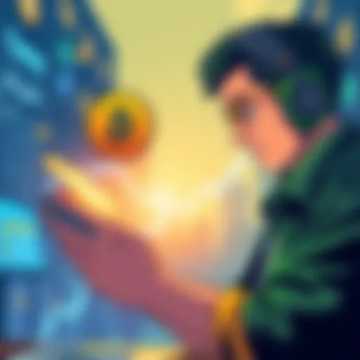A graphic showing rising Bitcoin transfer fees with a concerned user looking at their phone, symbolizing high costs associated with Green Wallet.