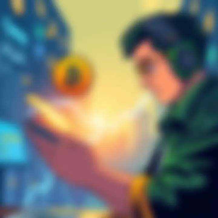 A graphic showing rising Bitcoin transfer fees with a concerned user looking at their phone, symbolizing high costs associated with Green Wallet.