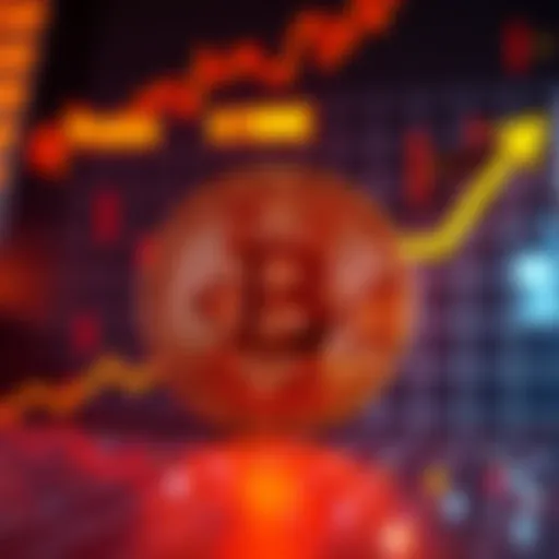Bitcoin logo displayed with an upward trending graph indicating growth and a new price reset