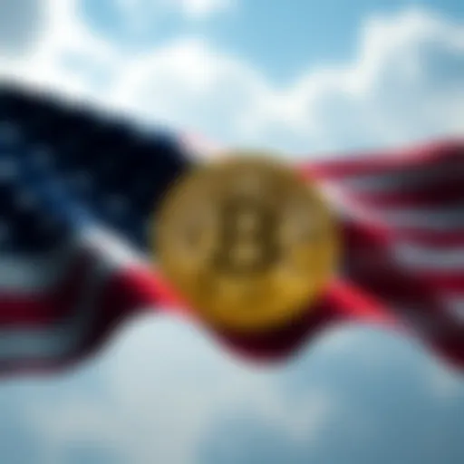 A visual representation of Bitcoin symbols superimposed on a U.S. flag, symbolizing a potential shift in America's treasury system.