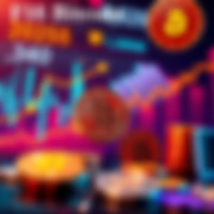 A visual representation showing Bitcoin's price chart with a downward trend, alongside rising fiat currency inflation graphics and cryptocurrency symbols.