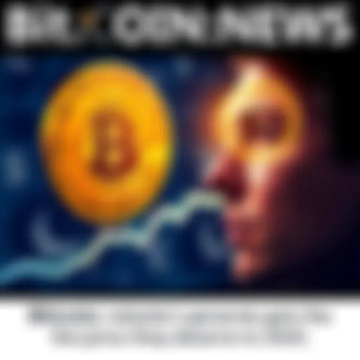 A person looks at a rising Bitcoin graph, contemplating personal investment choices, with currency symbols in the background.