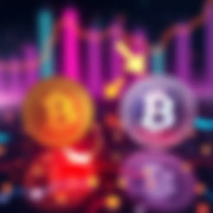 A graphic showing the logos of Bitcoin and Bitcoin Cash with arrows indicating their differences in speed and cost.