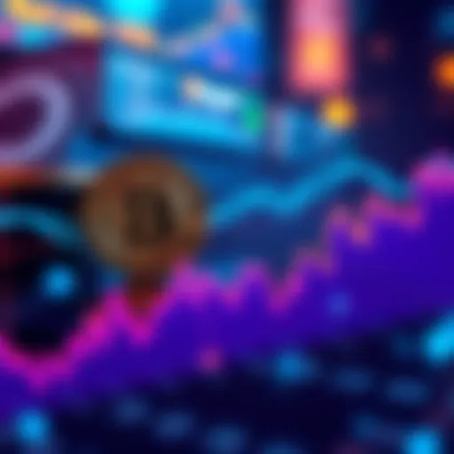 Graph showing Bitcoin's value increasing and Dogecoin's value stagnating