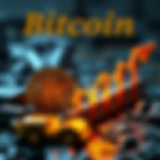 A visual comparison showing Bitcoin's rise over Gold and S&P 500 with arrows indicating upward trends