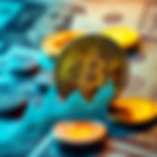 Graph showing Bitcoin's price fluctuations against traditional currencies like the dollar, euro, and pound