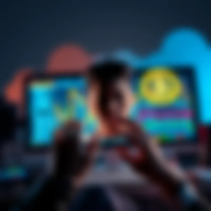 A person looking at a computer screen displaying a Bitcoin wallet interface with a worried expression, symbolizing the recovery of lost cryptocurrency.