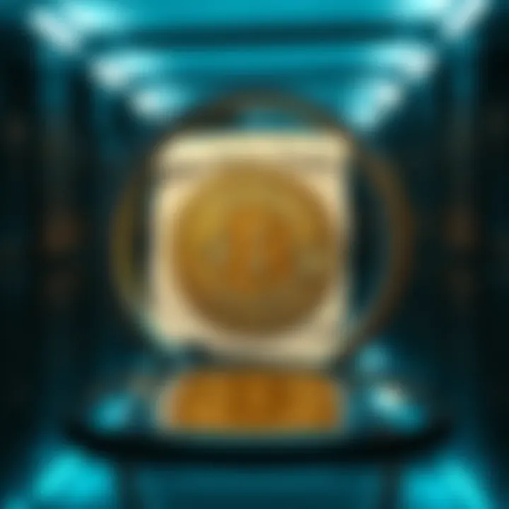 A mirror displaying the Bitcoin white paper, inviting viewers to reflect on the cryptocurrency's significance.
