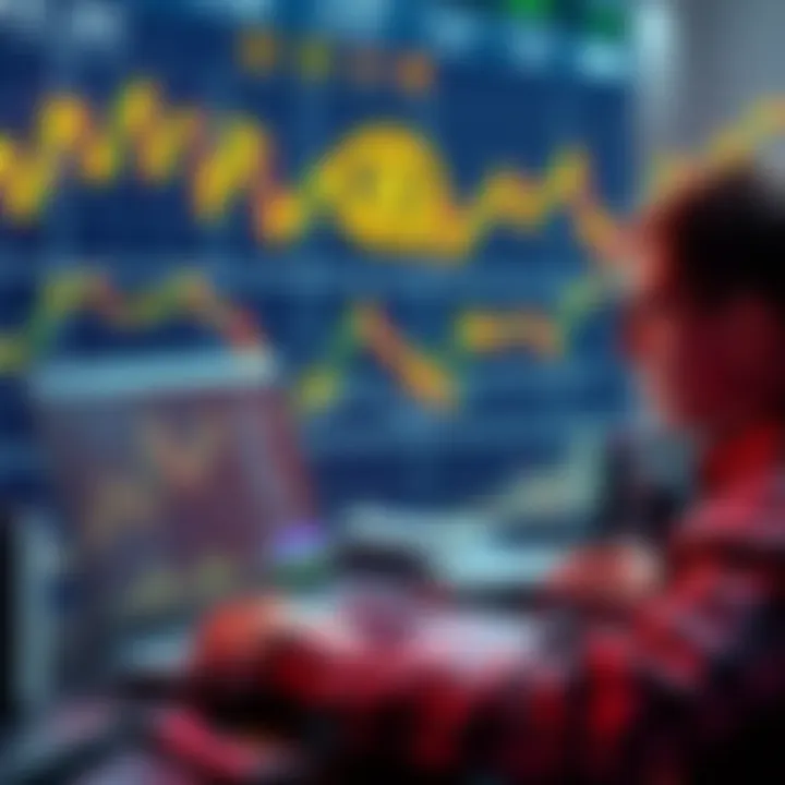 A person reviewing their Bitcoin wallet on a laptop, looking for cashing out options, with charts in the background showing Bitcoin trends.