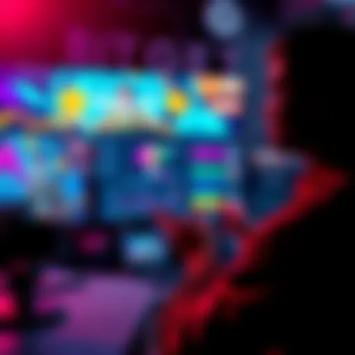 A person streaming crypto content live, engaging with viewers through chat, showcasing a digital currency platform interface in the background.