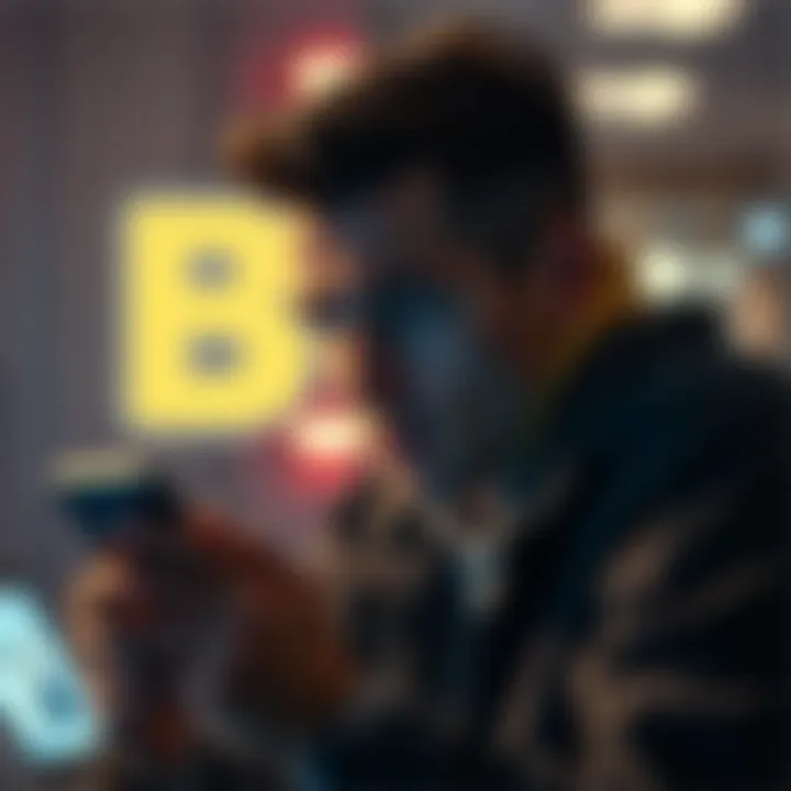 A person looking worried while checking their phone for potential scams related to Bitkey.