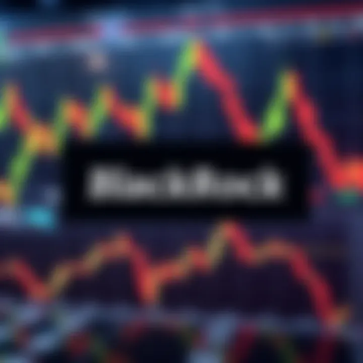 Blackrock logo with financial charts indicating interest in HBAR ETF application