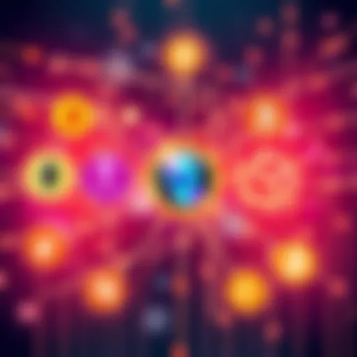 Illustration showing different blockchain logos including Ethereum and Solana connected by arrows to symbolize interaction between multiple chains.
