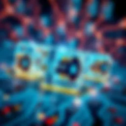A digital representation of interconnected blocks symbolizing blockchain technology, with a backdrop of abstract circuitry, illustrating innovation and durability.