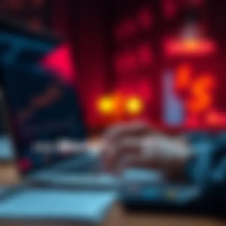 A close-up of a person checking finances on a laptop, with graphs and dollar signs visible, indicating concern about fund distributions.