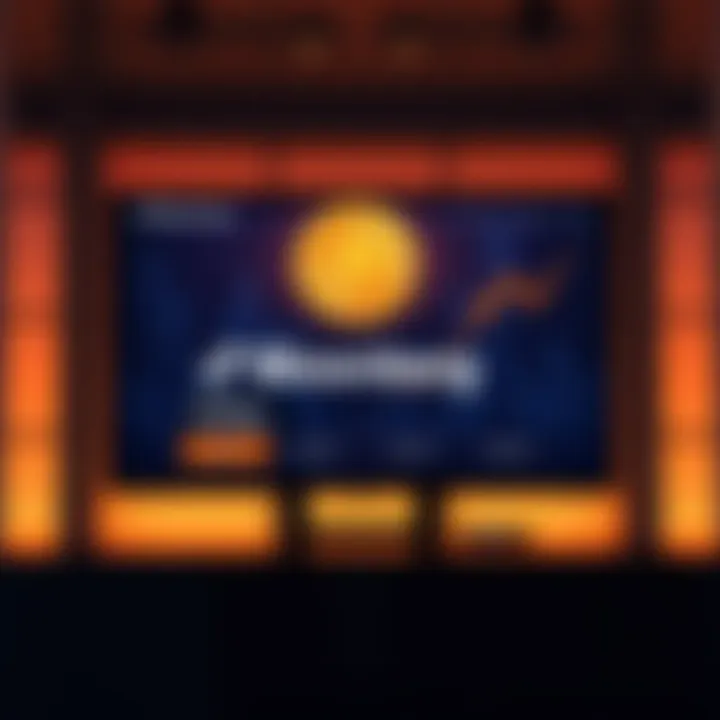 A television screen showing a Bloomberg anchor declaring October as Uptober for Bitcoin, with Bitcoin graphics and upward trend lines in the background.