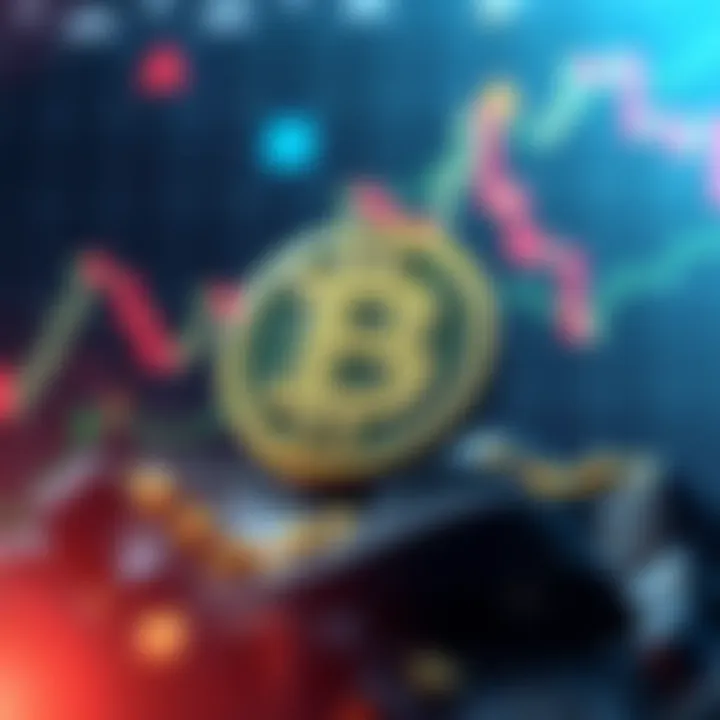 A graphic showing the BNB logo with rising and falling price charts in the background, symbolizing market fluctuations.